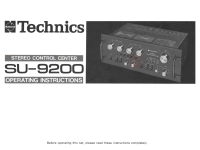 Technics - SU-9200 - Owners manual 